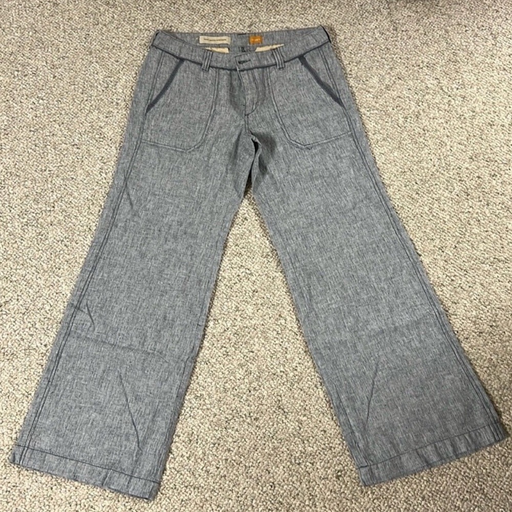 Anthropologie Pilcro and The Letterpress Linen Blend Wide Leg Pant Gray